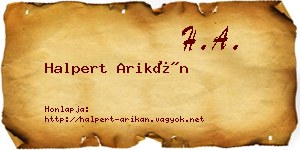 Halpert Arikán névjegykártya